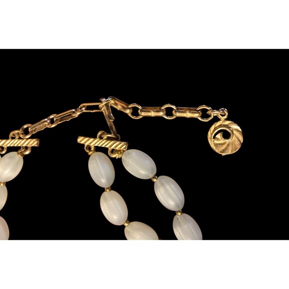 Signed LISNER Vintage Necklace and Bracelet Blue Thermoset Bead Retro Crystal - Picture 4 of 6